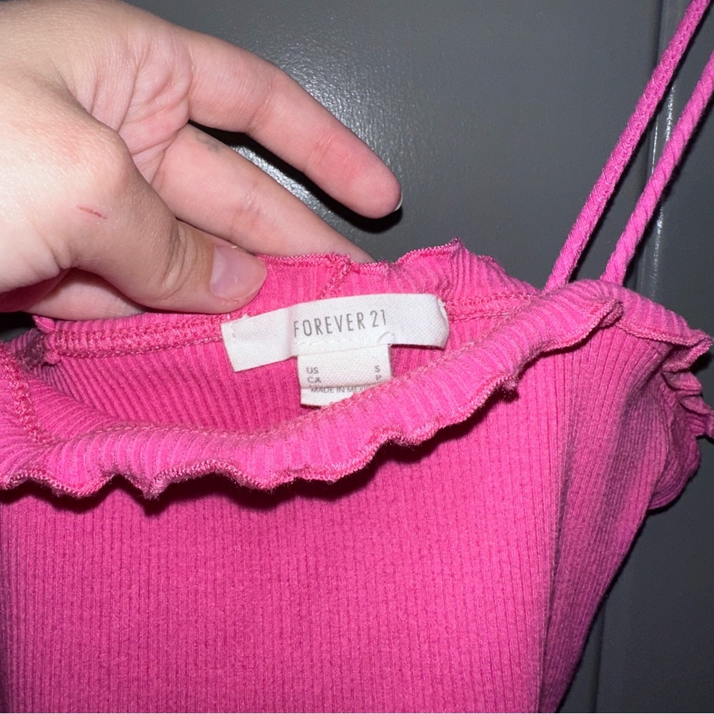 Forever 21 Ruffled Pink Tank - Picture 2 of 3